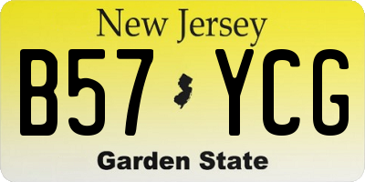 NJ license plate B57YCG