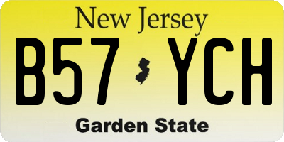 NJ license plate B57YCH