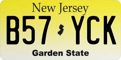 NJ license plate B57YCK