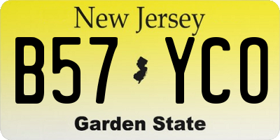 NJ license plate B57YCO