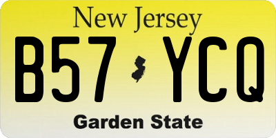 NJ license plate B57YCQ