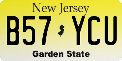 NJ license plate B57YCU