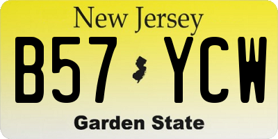 NJ license plate B57YCW