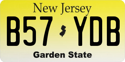 NJ license plate B57YDB
