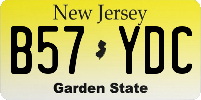NJ license plate B57YDC