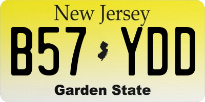 NJ license plate B57YDD