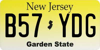 NJ license plate B57YDG
