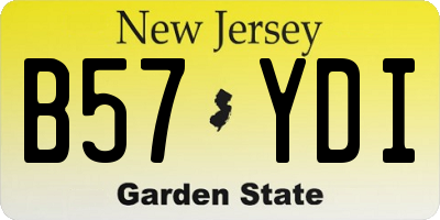 NJ license plate B57YDI