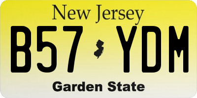 NJ license plate B57YDM