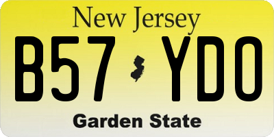 NJ license plate B57YDO