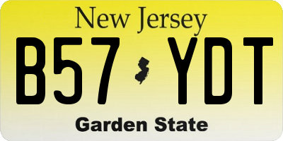 NJ license plate B57YDT