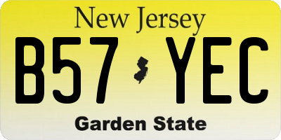 NJ license plate B57YEC