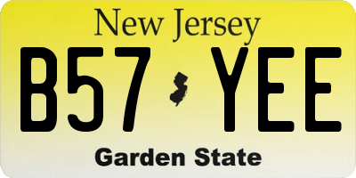NJ license plate B57YEE