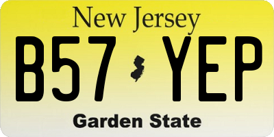 NJ license plate B57YEP