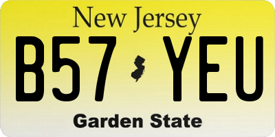 NJ license plate B57YEU