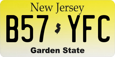 NJ license plate B57YFC