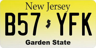 NJ license plate B57YFK
