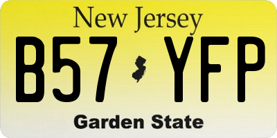 NJ license plate B57YFP