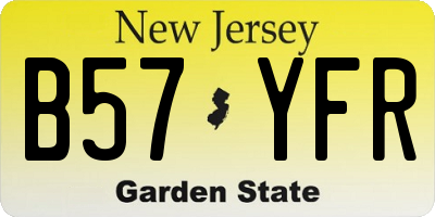 NJ license plate B57YFR