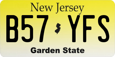 NJ license plate B57YFS