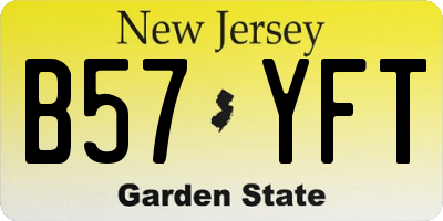 NJ license plate B57YFT