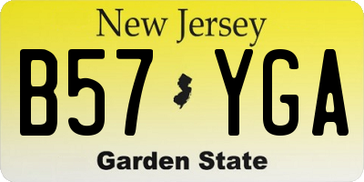 NJ license plate B57YGA