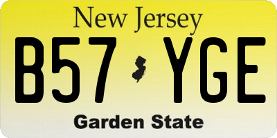 NJ license plate B57YGE