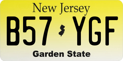 NJ license plate B57YGF