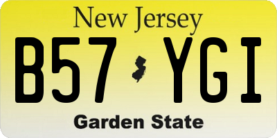 NJ license plate B57YGI