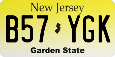 NJ license plate B57YGK