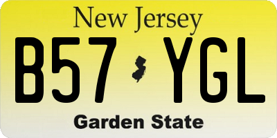 NJ license plate B57YGL