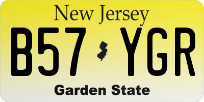 NJ license plate B57YGR