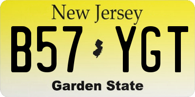 NJ license plate B57YGT