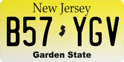NJ license plate B57YGV