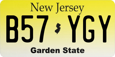 NJ license plate B57YGY