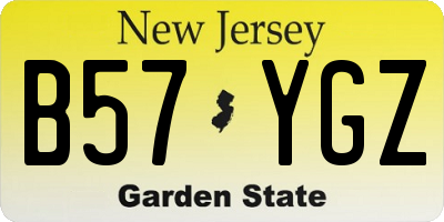 NJ license plate B57YGZ