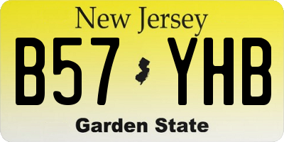NJ license plate B57YHB