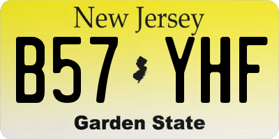 NJ license plate B57YHF