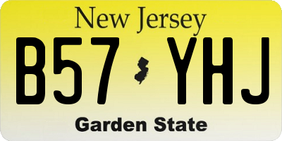 NJ license plate B57YHJ