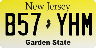 NJ license plate B57YHM