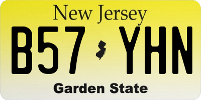 NJ license plate B57YHN