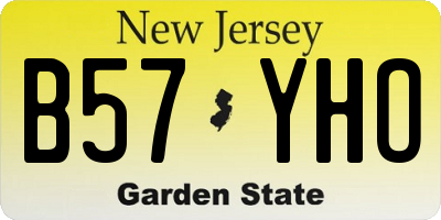 NJ license plate B57YHO