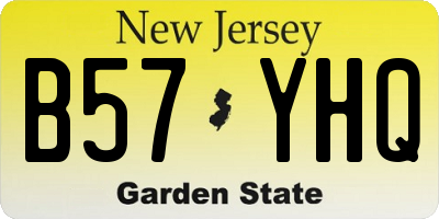 NJ license plate B57YHQ