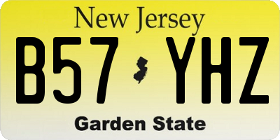 NJ license plate B57YHZ
