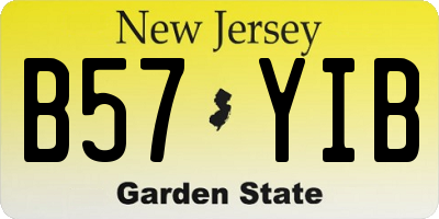 NJ license plate B57YIB