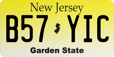 NJ license plate B57YIC