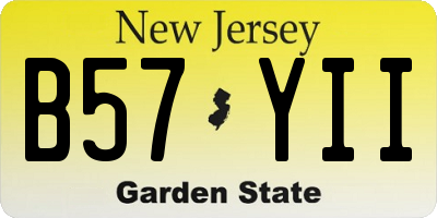 NJ license plate B57YII