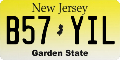NJ license plate B57YIL