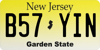 NJ license plate B57YIN