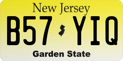 NJ license plate B57YIQ